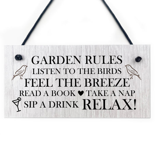 Garden Rules Sign Wood Sign Hanging Shed Sign Gift For Women