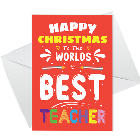 Christmas Card For Worlds Best Teacher Christmas Cards For Him