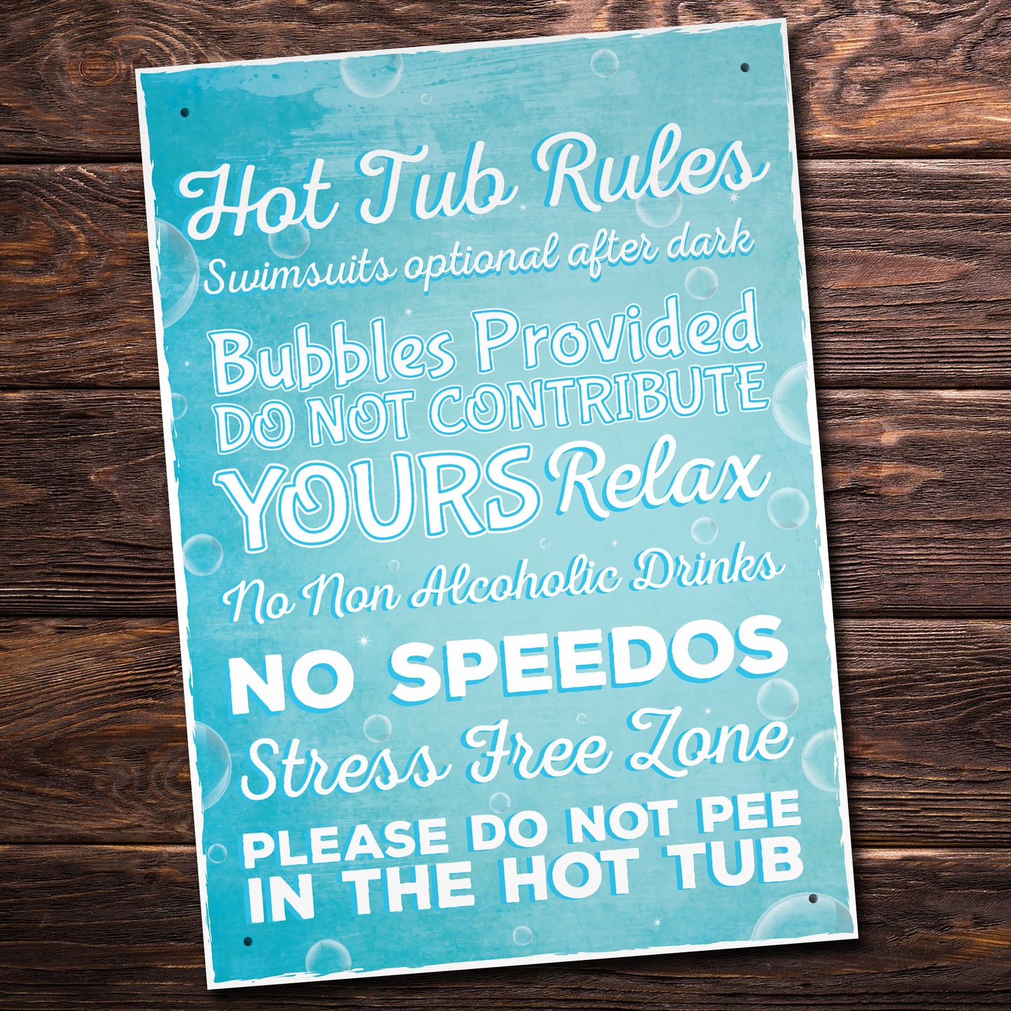 Hot Tub Rules Hanging Garden Shed Plaques SummerHouse Gifts