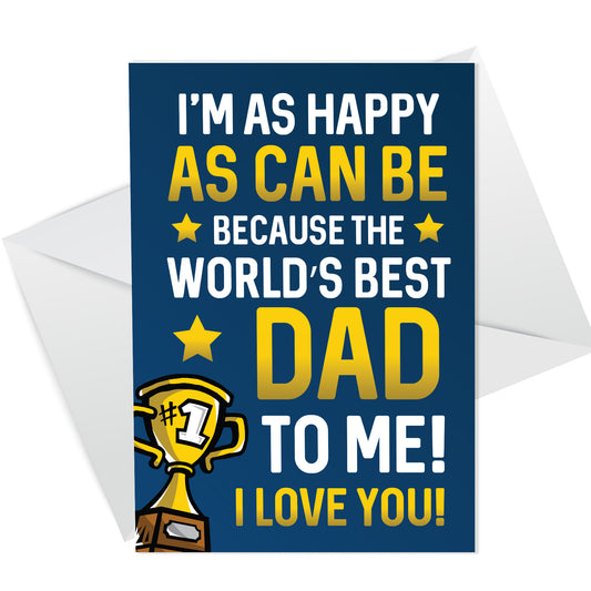 Dad Birthday Fathers Day Card WORLDS BEST DAD Funny Card For Him