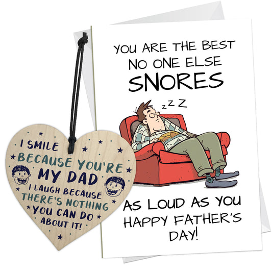 Funny Rude Fathers Day Card Gift For Dad Wood Heart Joke
