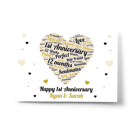 1st Anniversary Gift Personalised First Wedding Anniversary