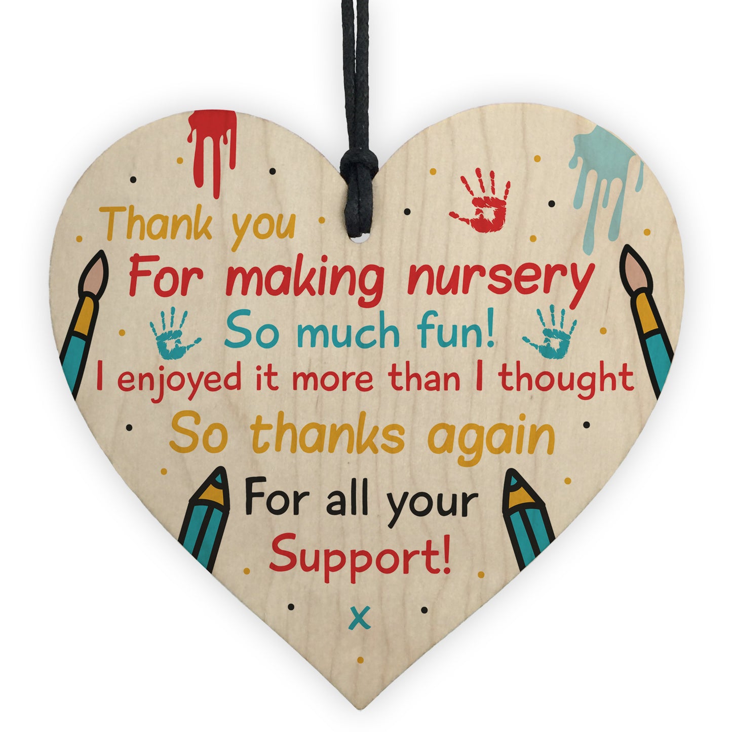 Nursery Teacher Thank You Gifts Wooden Heart Leaving Present