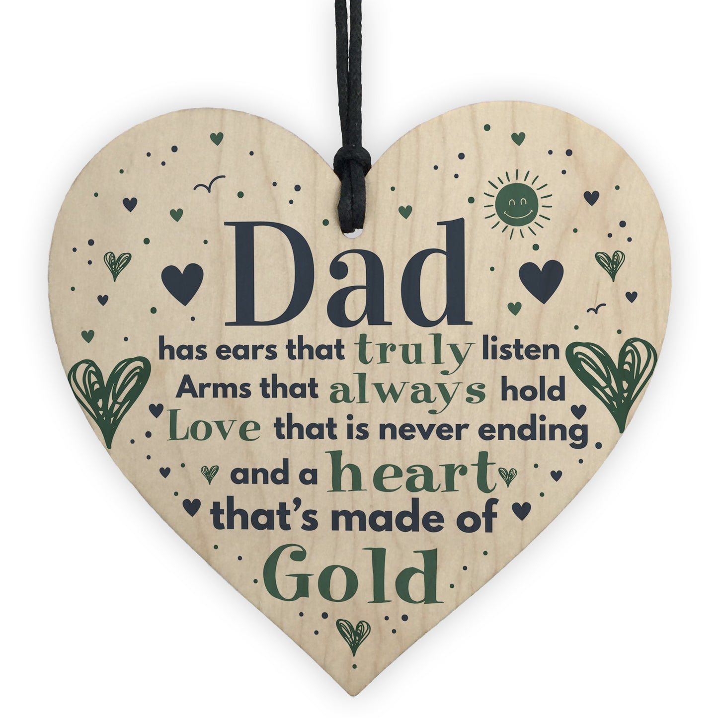 Fathers Day Gift Wooden Heart Gift For Dad Daddy Daugther Gifts