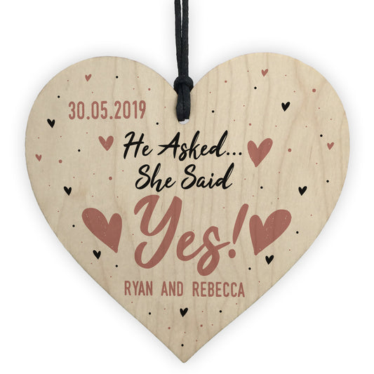 Personalised Engagement Gift Wooden Heart Gift For Couple