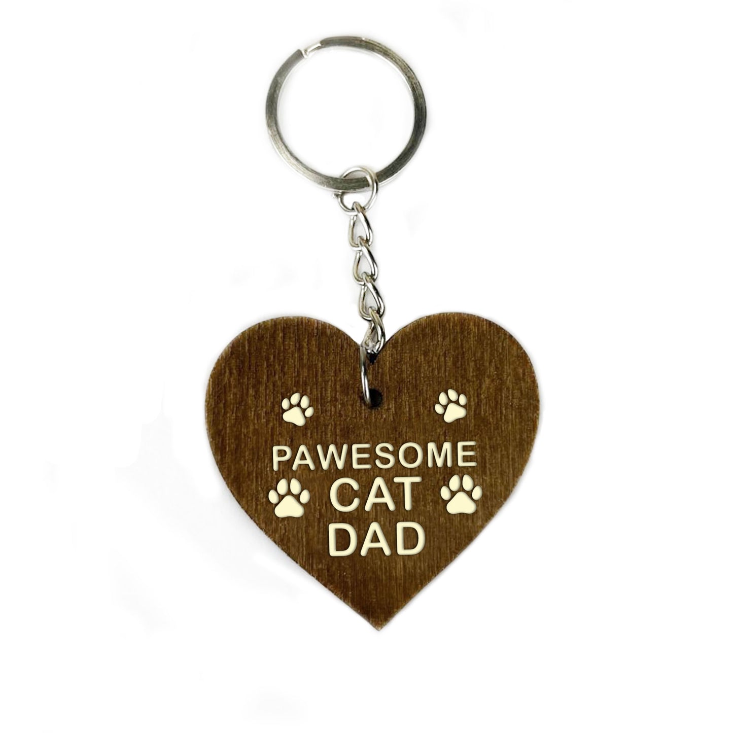 Funny Birthday Fathers Day Gift From Cat Engraved Keyring