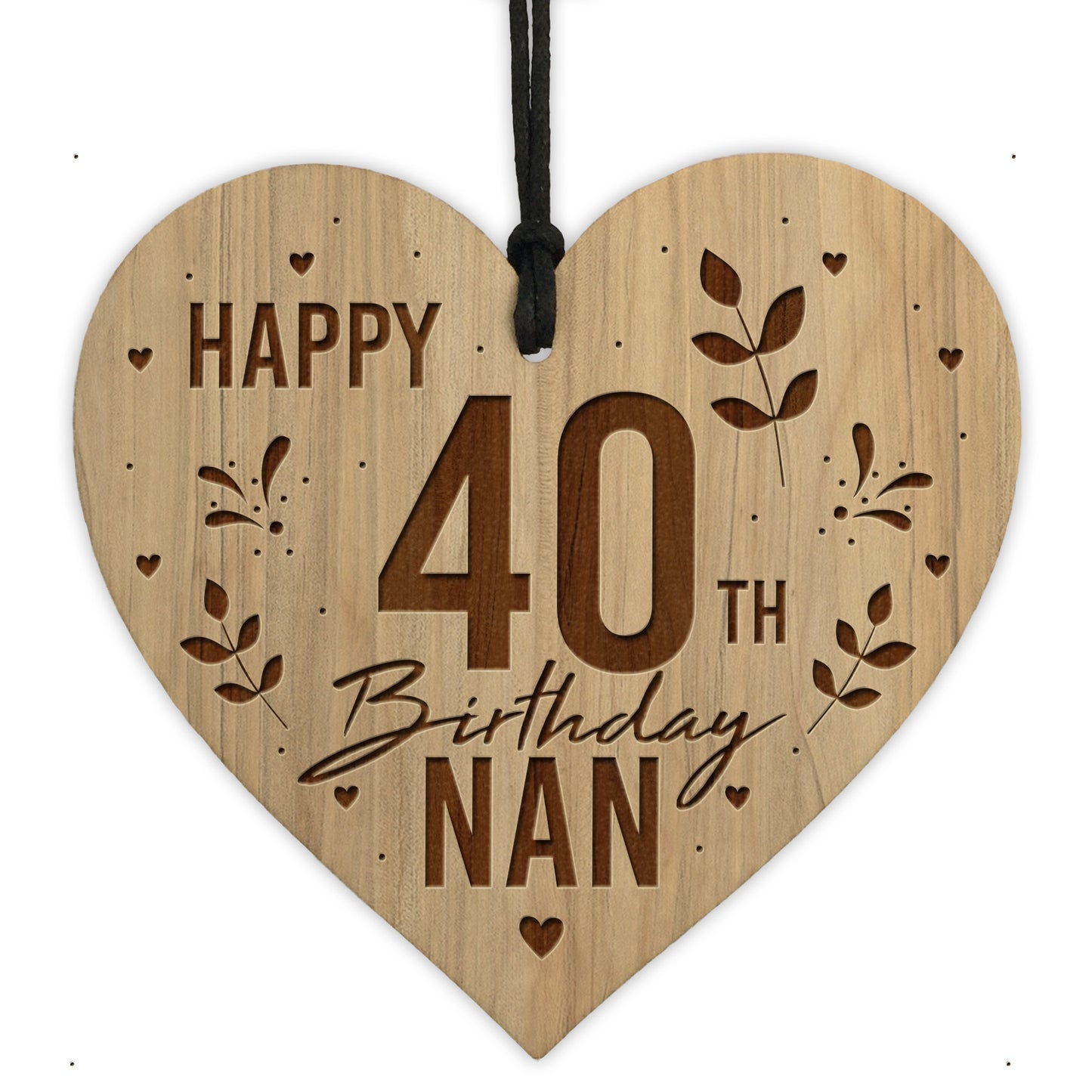 Nan Birthday Gifts Engraved Heart 40th 50th 60th 70th Birthday