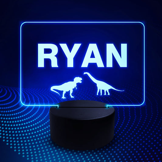 Personalised Boys Bedroom Dinosaur Theme Neon LED Sign