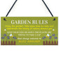 Garden Rules Hanging Garden Outdoor DecorSign Gardening