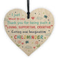 Thank You Gift For Childminder Babysitter Wooden Heart Leaving