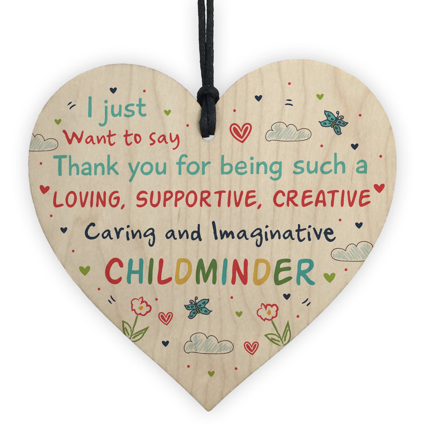 Thank You Gift For Childminder Babysitter Wooden Heart Leaving