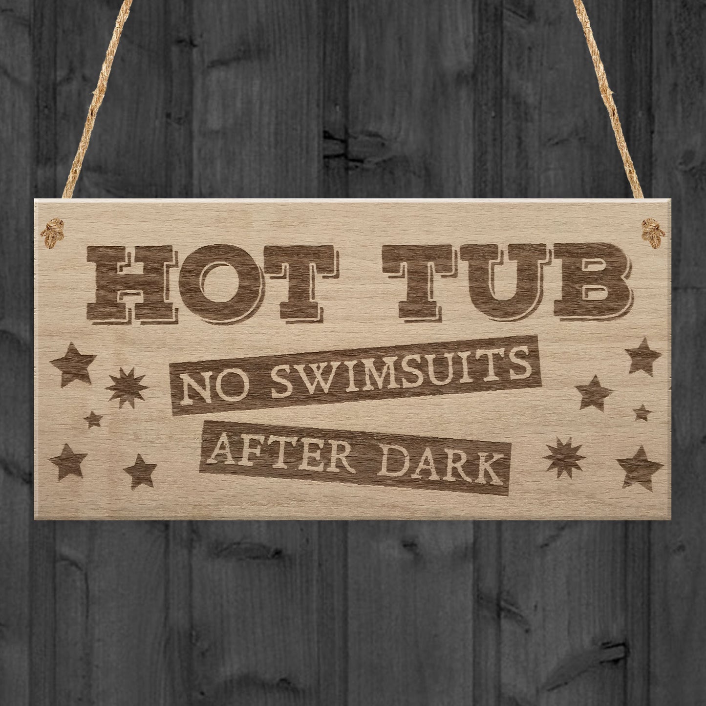 Hot Tub No Swimsuits Funny Jacuzzi Garden Gift Hanging Plaque