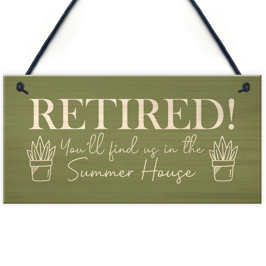 Summerhouse Sign Novelty Retirement Gift Hanging Door Garden