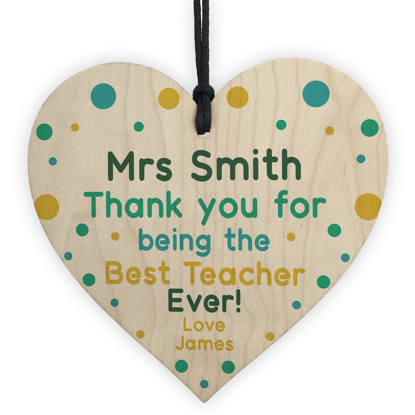 Personalised Wood Heart Thank You Teacher Gifts Nursery Gift