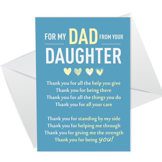 Fathers Day Card for Dad From Daughter Adorable Fathers Day Card