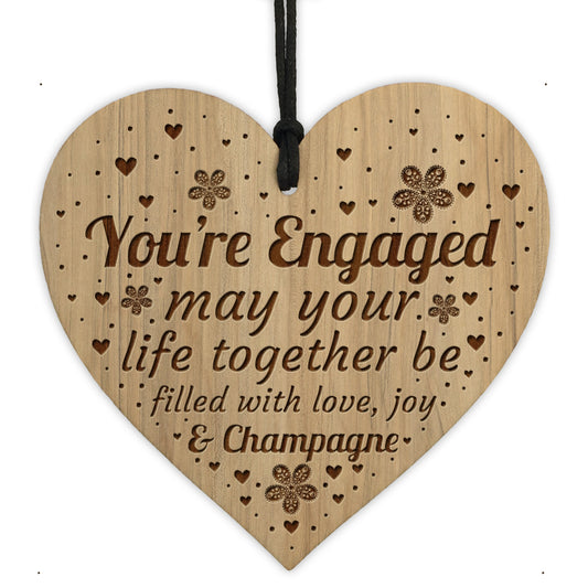 Youre Engaged Engraved Heart Engagement Gift For Couple