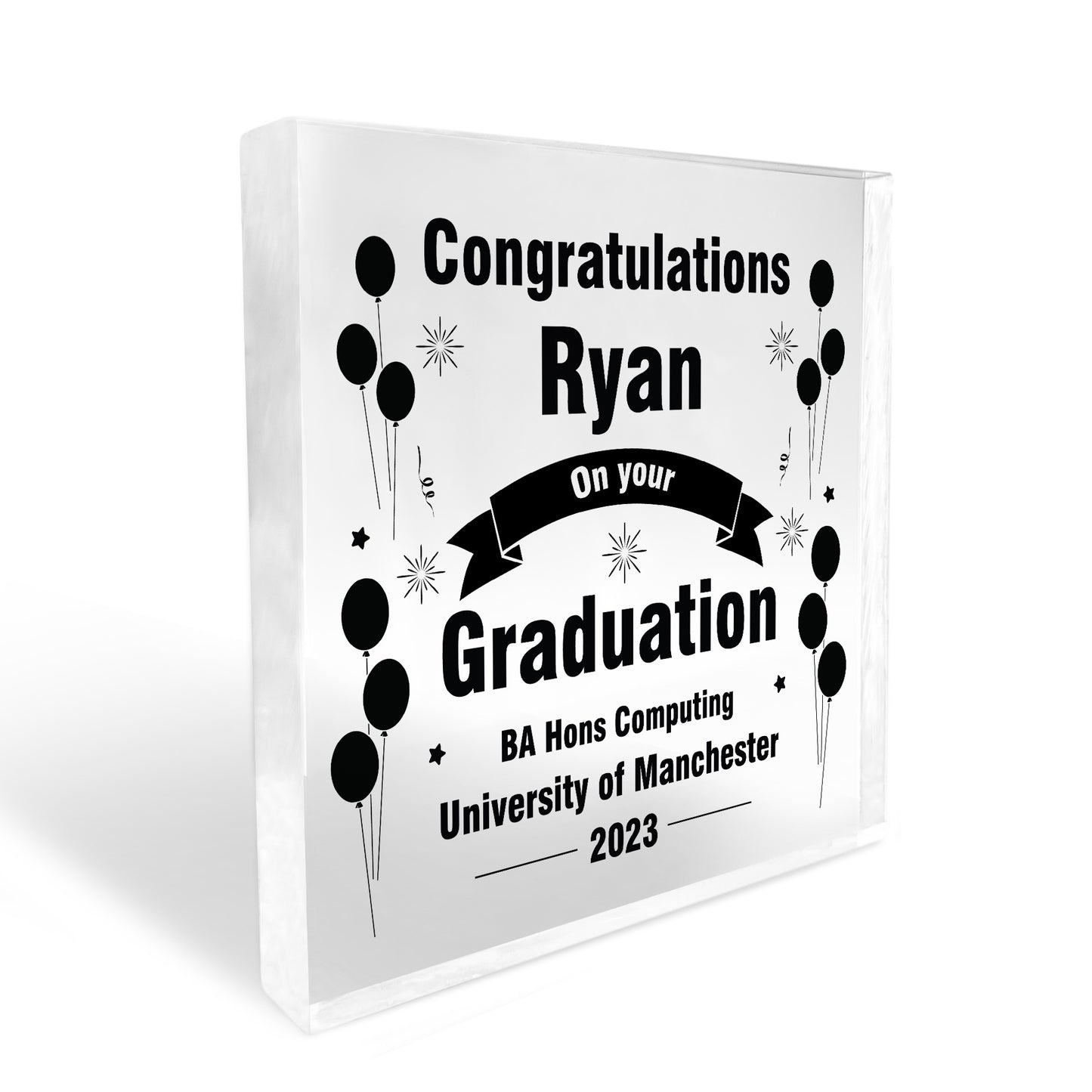 Congratulations On Your Graduation Personalised Acrylic Block