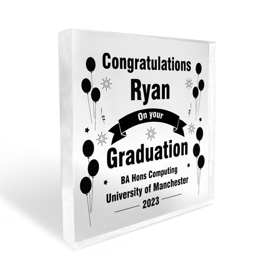 Congratulations On Your Graduation Personalised Acrylic Block