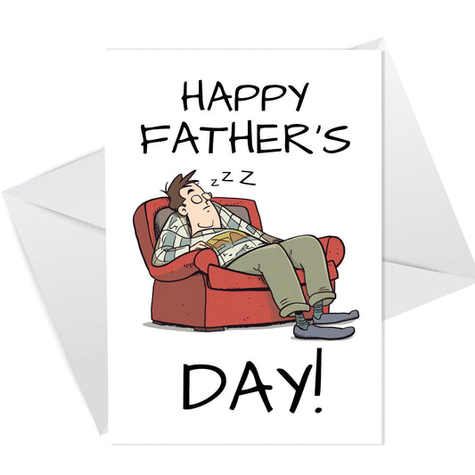 Funny Fathers Day Card Asleep Dad Cards Joke Humour Card For Dad
