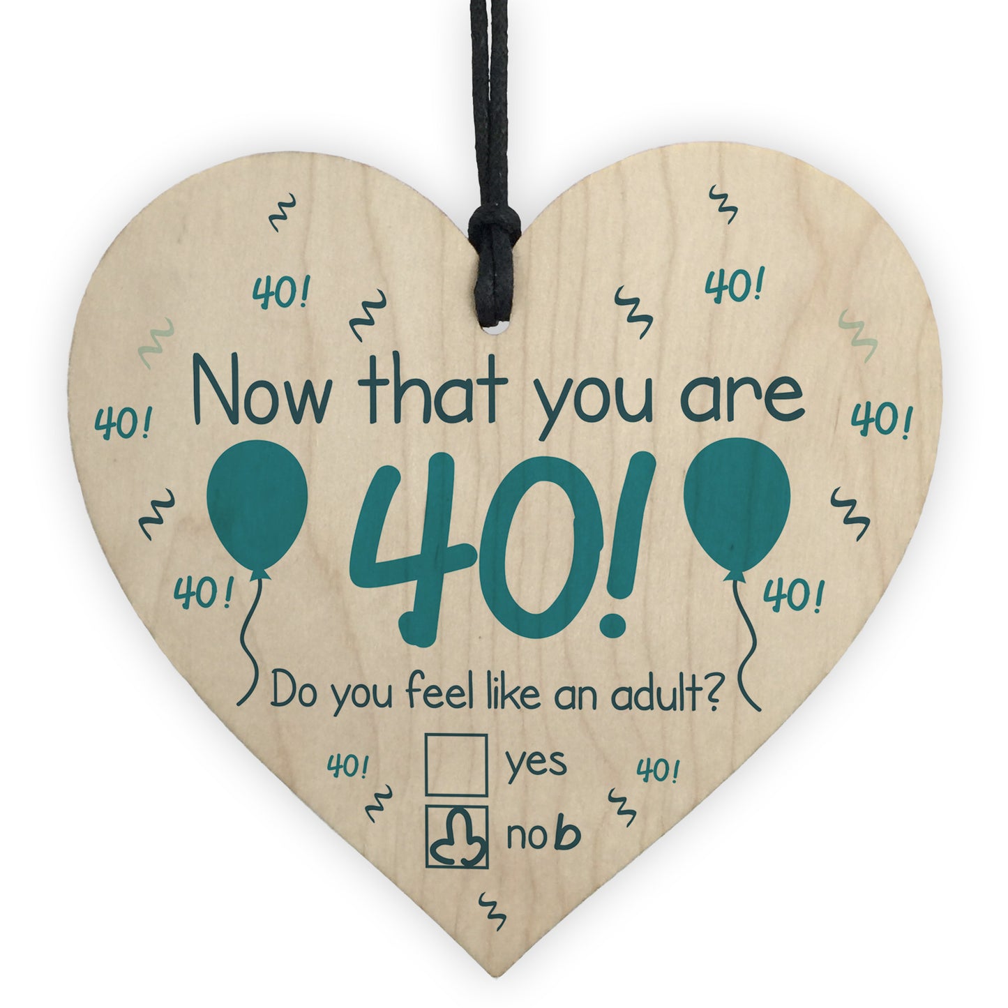 Funny 40th Birthday Gifts For Him Her Novelty Wood Heart Gift