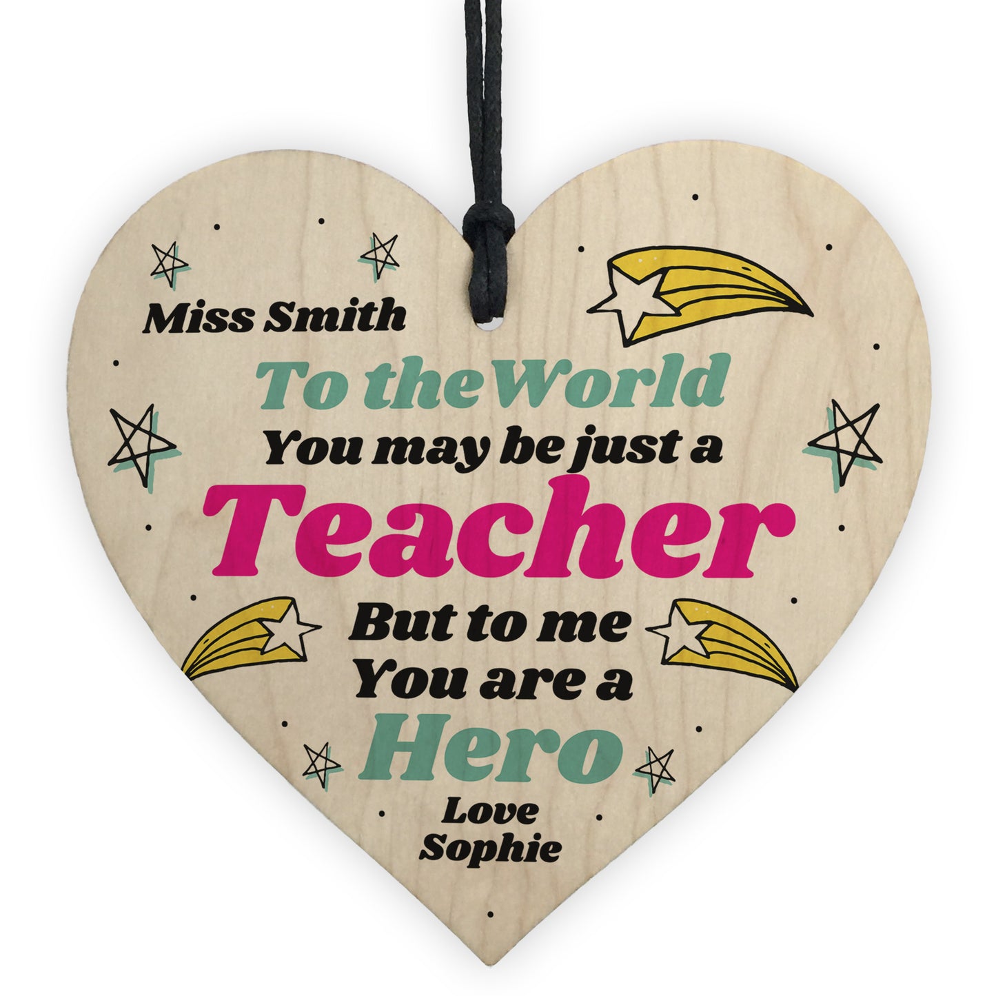 Thank You Gift For Teacher Friendship Gift Personalised Heart