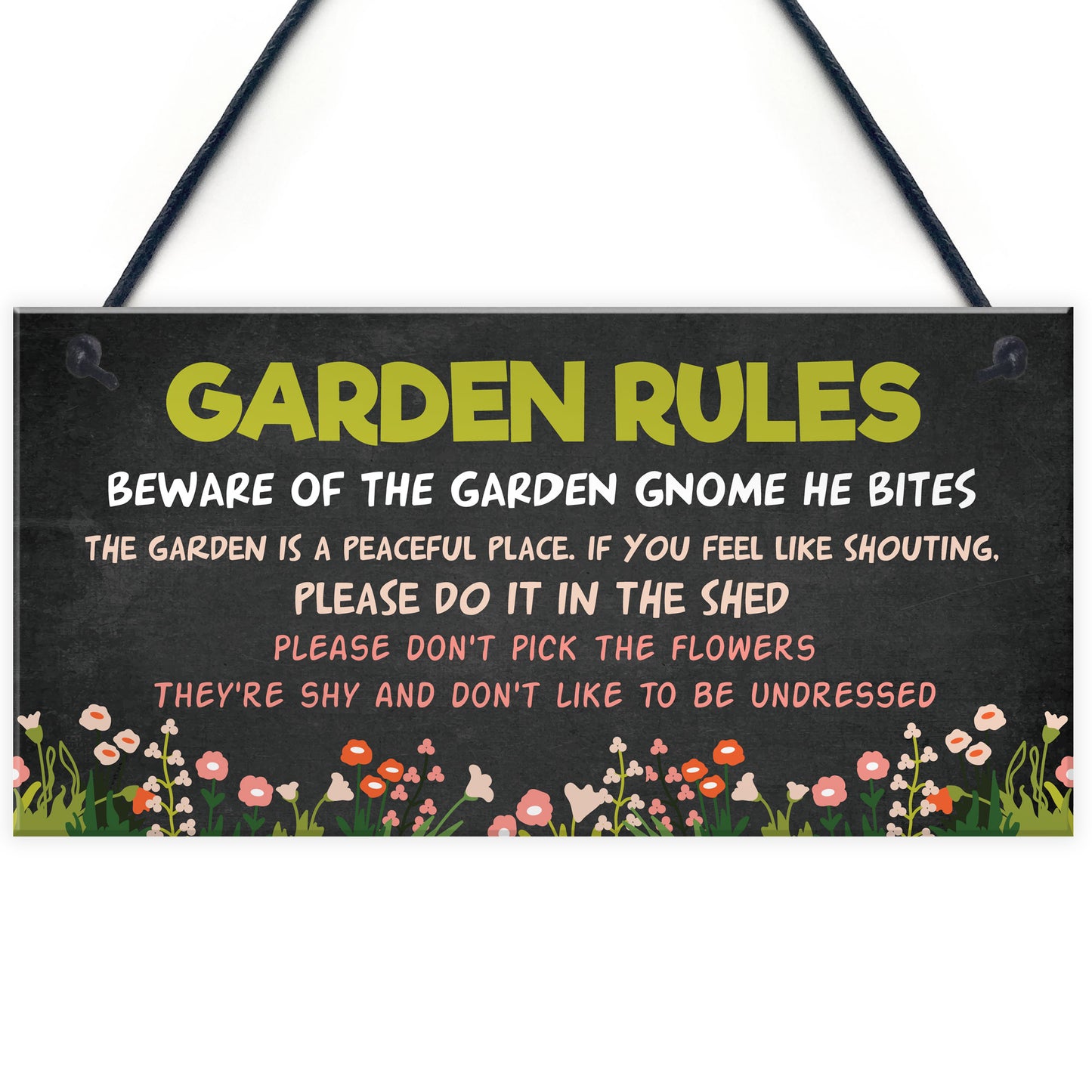 Funny Garden Rules Sign Novelty Garden Accessories Outdoor