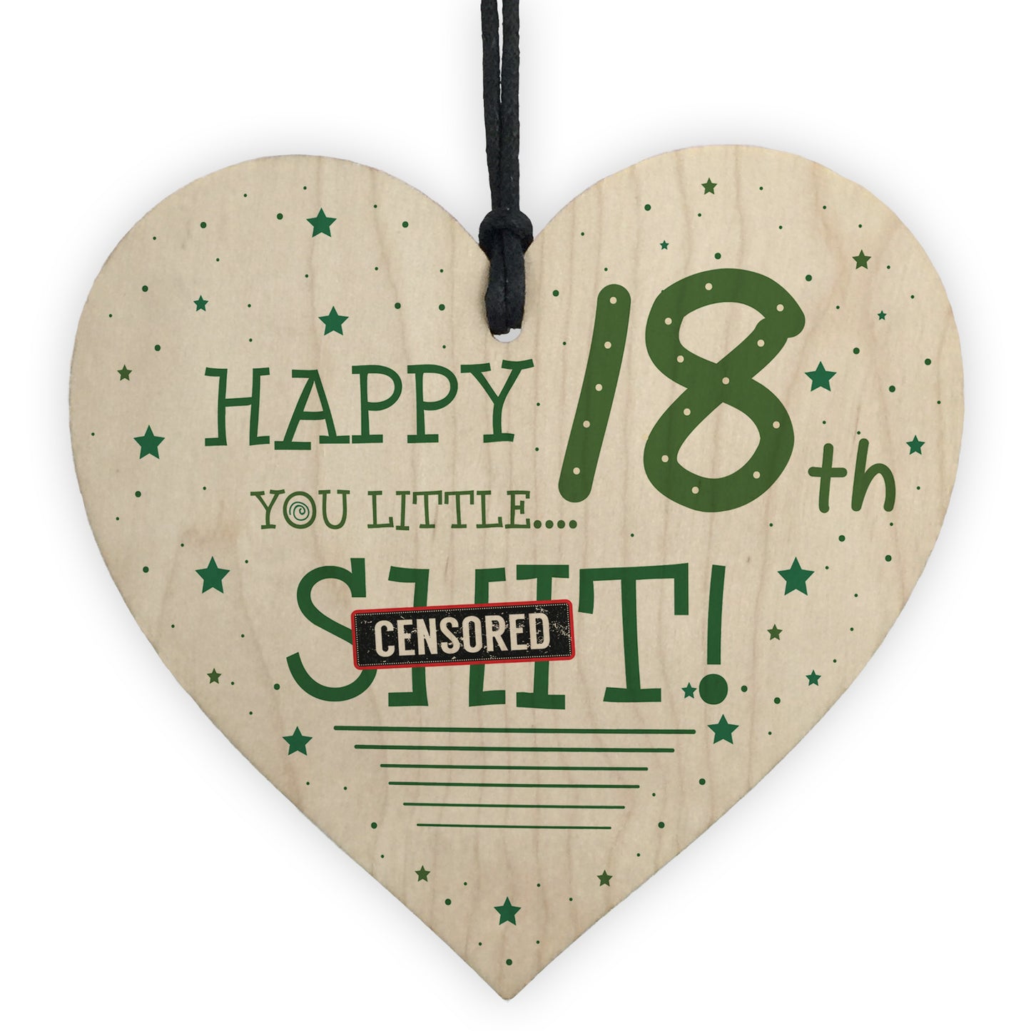 Funny Rude 18th Birthday Card For Son Daughter Wooden Heart