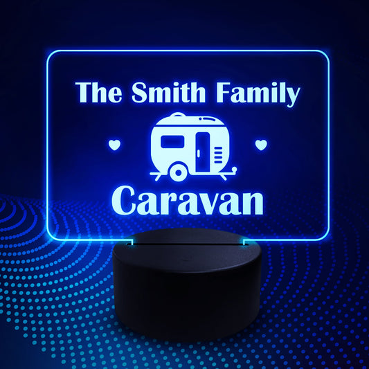 Personalised Caravan Decor Sign LED Sign Novelty Caravan Lover