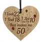 FUNNY 50th Birthday Gift For Women Men Fifty Gift Engraved Heart