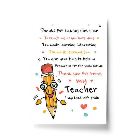 Teacher Teaching Assistant Thank You Gifts Teacher Poem Gifts