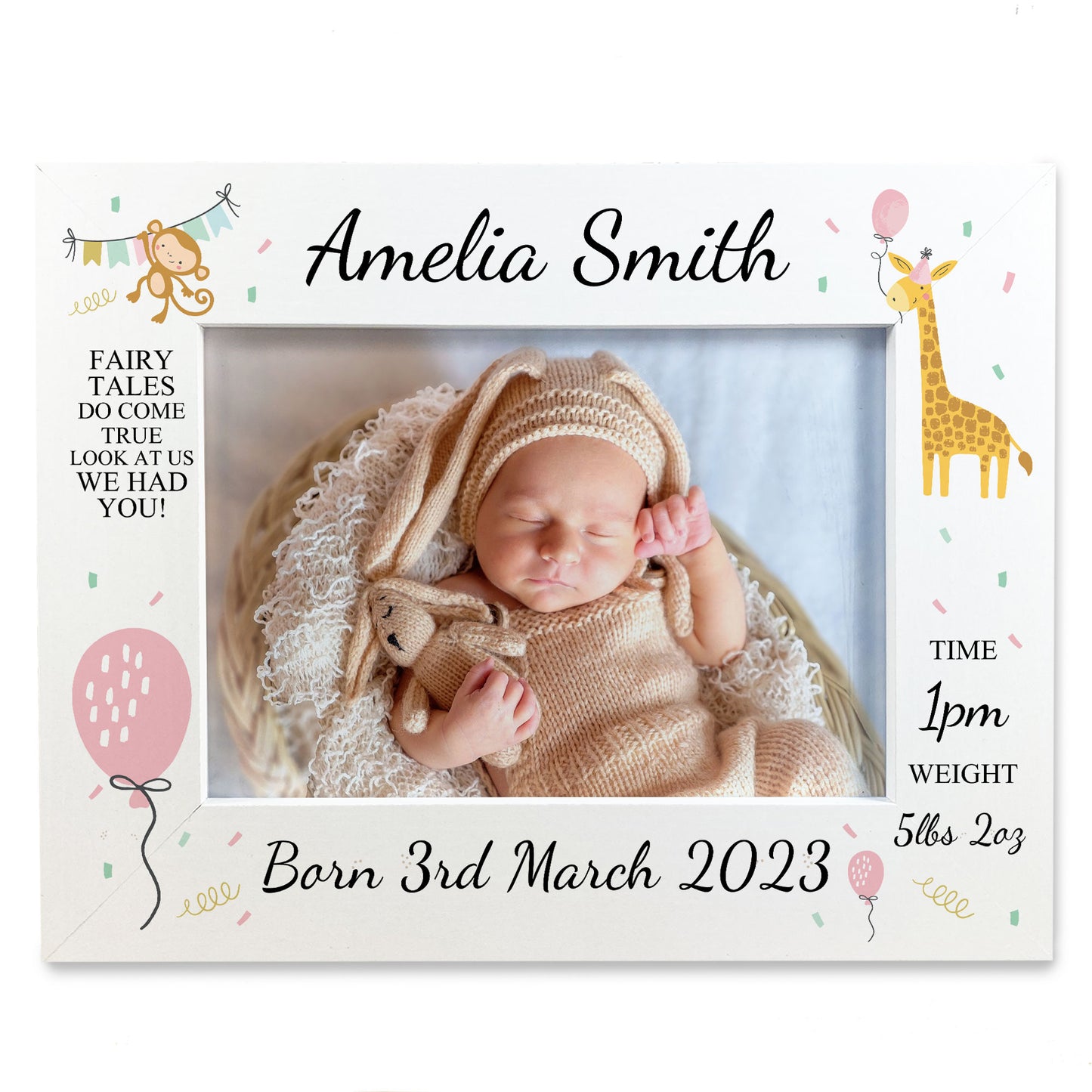 Personalised Baby Gift Photo Frame Birth Details Nursery Decor