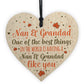 Nan Grandad Gift Hanging Heart Sign Birthday Christmas Xmas Gift