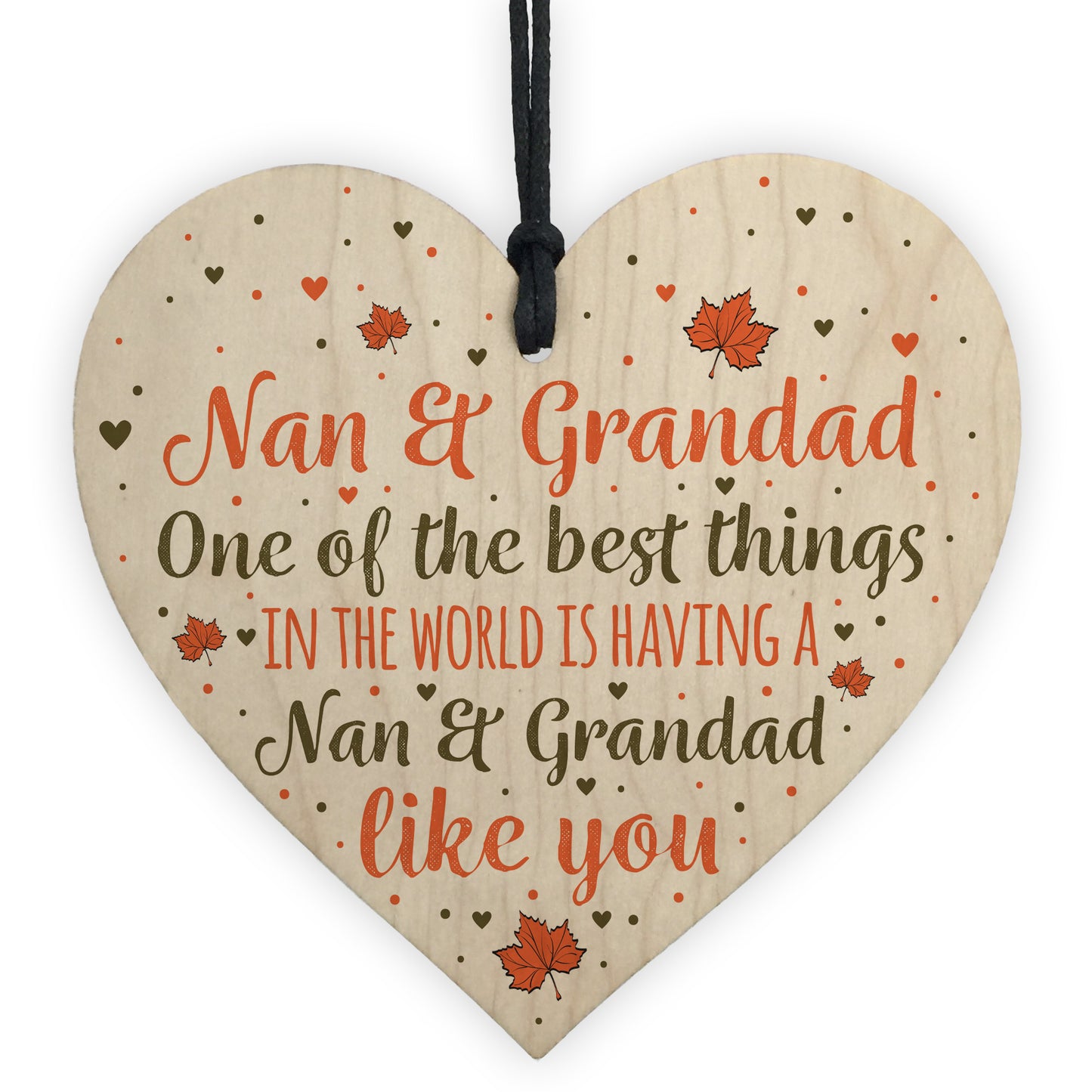Nan Grandad Gift Hanging Heart Sign Birthday Christmas Xmas Gift
