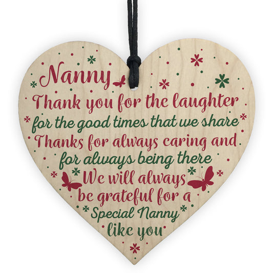 Nanny Gifts For Christmas Heart Thank You Nan Birthday Gift Sign