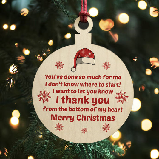 Special Thank You Gift For Friend Teacher Wood Bauble Christmas