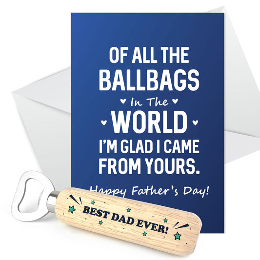 Fathers Day Card Funny BEST DAD Gift Bottle Opener Dad Gifts