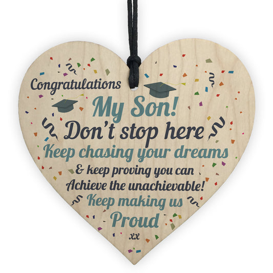 Graduation Gifts For Son Wooden Heart Plaque Congratulations