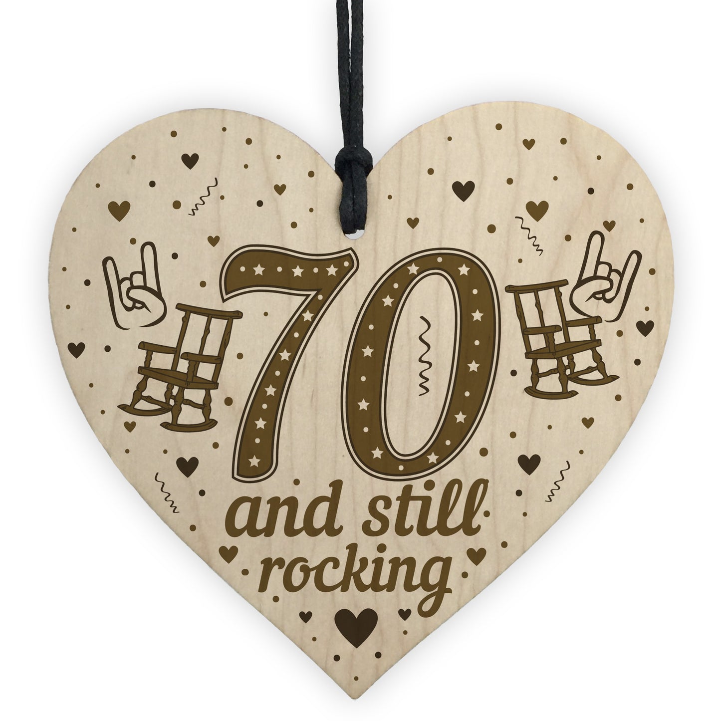 70th Birthday Gift For Mum Dad Nan Grandad Wood Heart Funny 70th