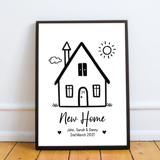 New Home Print Framed Gift For Couple Personalised Home Gift