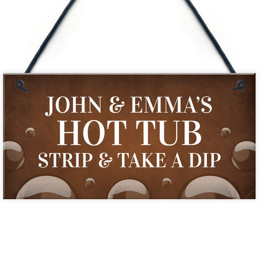 Personalised Hot Tub Novelty Decor Sign For Home Garden Signs