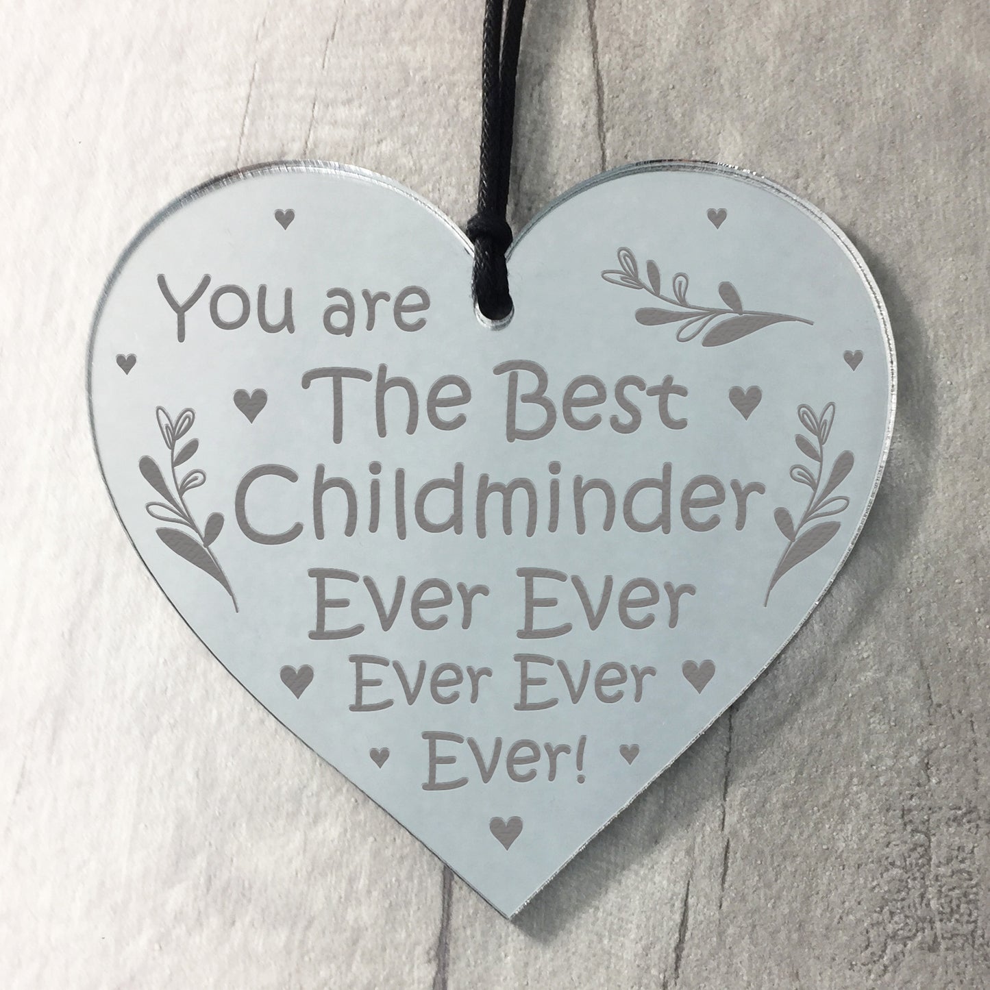 Best Childminder Ever Thank You Gift Mirror Heart Leaving Gift