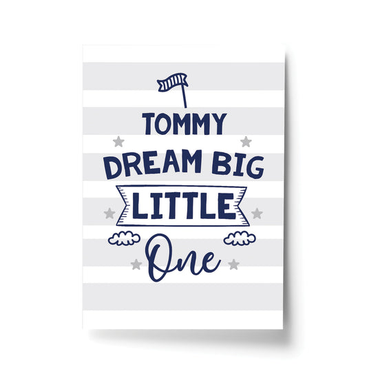 PERSONALISED Dream Big Nursery Art Prints Pictures For Baby Boys