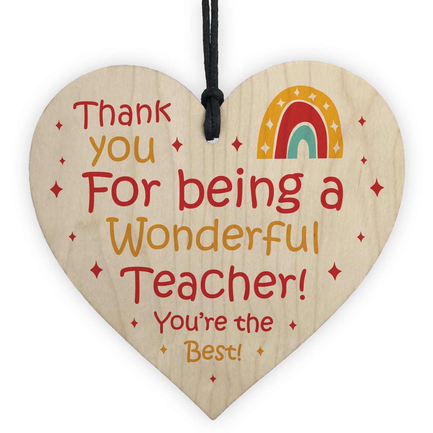 Wonderful Teacher Gift End of Term Leaving Present Wood Heart