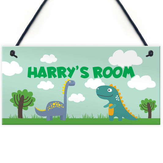 Personalised Door Sign For Boys Bedroom Nursery Dinosaur Theme