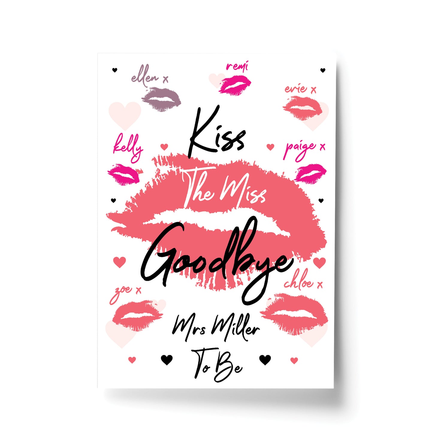 Kiss The Miss Goodbye Personalised Hen Party Accessories Bride