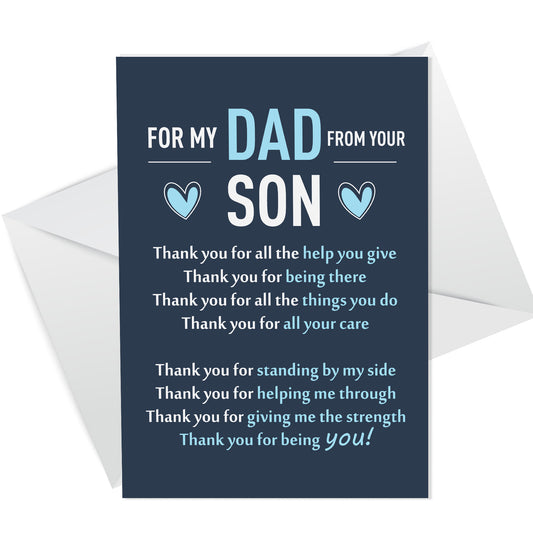 Fathers Day Card for Dad From Son Adorable Fathers Day Card
