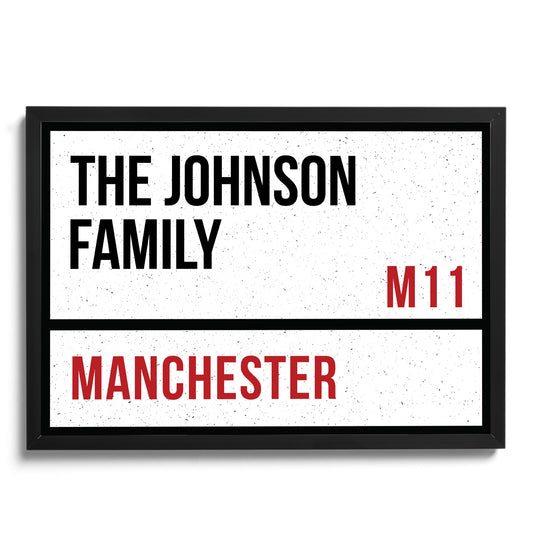 Personalised Family Name Plaque London Street Sign Framed Gift