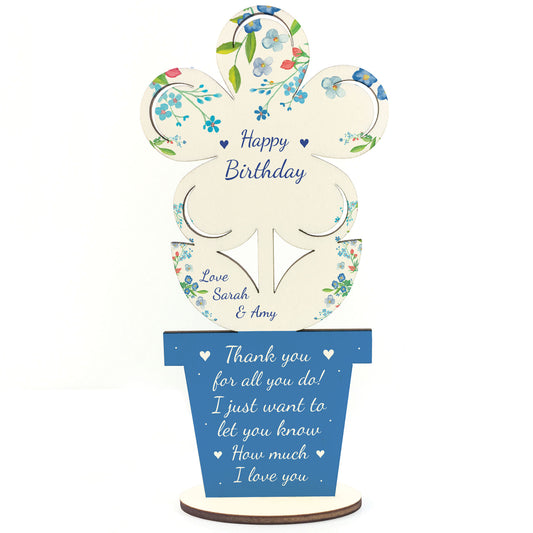 Personalised Birthday Gift For Women Flower Thank You Gift