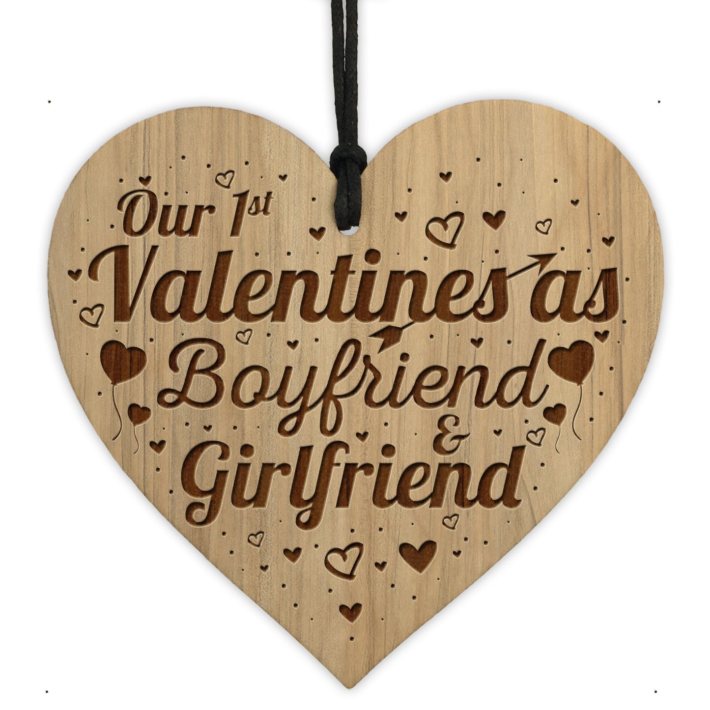 1st Valentines As Boyfriend Girlfriend Engraved Heart Him Her