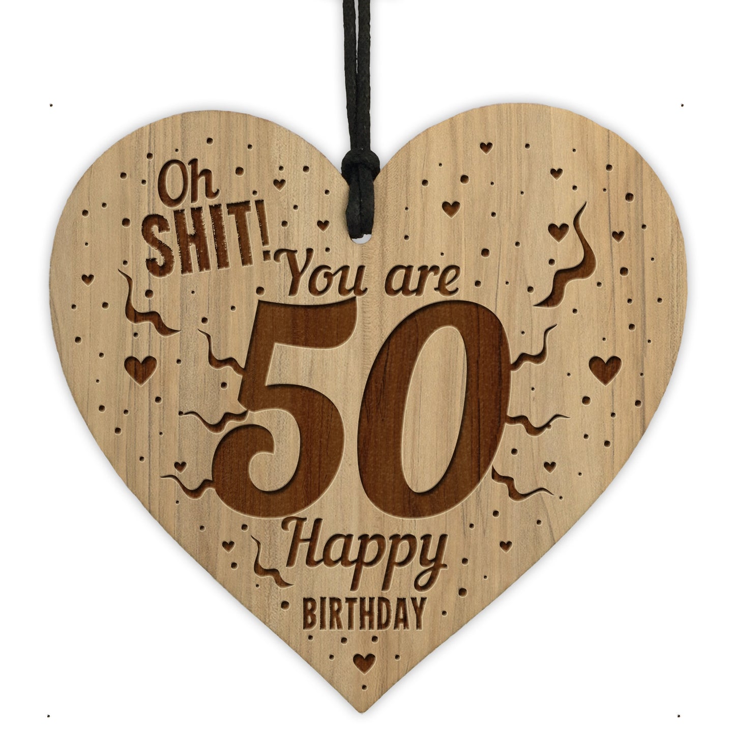 Rude Funny 50th Birthday Gift For Him Her Engraved Heart